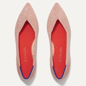 Rothy’s Rose Gold Metallic Point shoes size 11